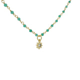 Collier doré santa Maria onyx verte et soleil 38 cm