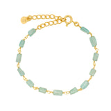 Bracelet doré pierres en Apatite rectangle espacées par une chaine