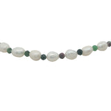Chaine de cheville dorée perles de culture et rubis zoisite