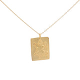 Collier doré plaque mate estampillée Hanuman 42 cm