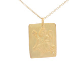 Collier doré plaque mate estampillée Hanuman 42 cm