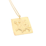 Collier doré plaque mate estampillée Hanuman 42 cm