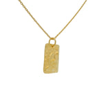 Collier doré et pendentif mate paon