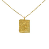 Collier doré et pendentif mate paon