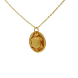 Collier doré et pendentif mate tortue estampillée