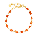 Bracelet doré cornaline rectangle