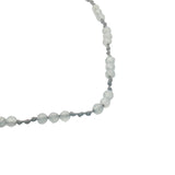 Collier doré avec labradorite et noeuds gris 42 cm