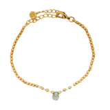 Bracelet doré Labradorite en goutte avec pierre de lune