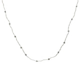 Collier doré avec pierre de lune, labradorite et noeuds blancs 60 cm