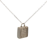 Collier argent 925 boite porte bonheur fleurs 42 cm