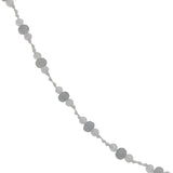 Collier doré pierre de lune et labradorite alternées sur fil blanc 60 cm