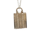Collier argent 925 boite porte bonheur 42 cm