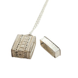 Collier argent 925 boite porte bonheur 42 cm