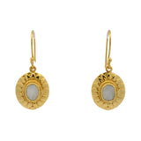 Boucles d'oreilles dorées soleil et pierre de lune