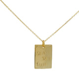 Collier doré médaille rectangle "sea sex sun" 42cm