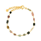 Bracelet doré tourmaline rectangle