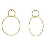 Gold hoop earrings with zircon