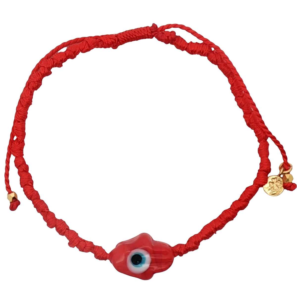 Colorful cord bracelet and blown glass hand of Fatima