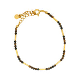 Gold stone and tube bracelet