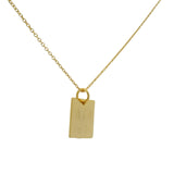 Collier doré médaille carrée "à la folie" 42cm