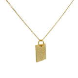 Collier doré médaille carrée "à la folie" 42cm