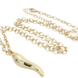 Collier doré et pendentif piment 60cm