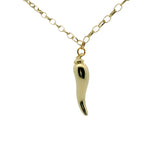 Collier doré et pendentif piment 60cm
