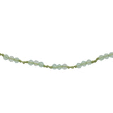 Collier doré avec prehnite et noeuds verts clairs 42 cm