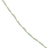 Collier doré avec prehnite et noeuds verts clairs 42 cm