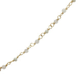 Collier doré croix zircons Santa Maria perles, pierre de lune et labradorite 50 cm