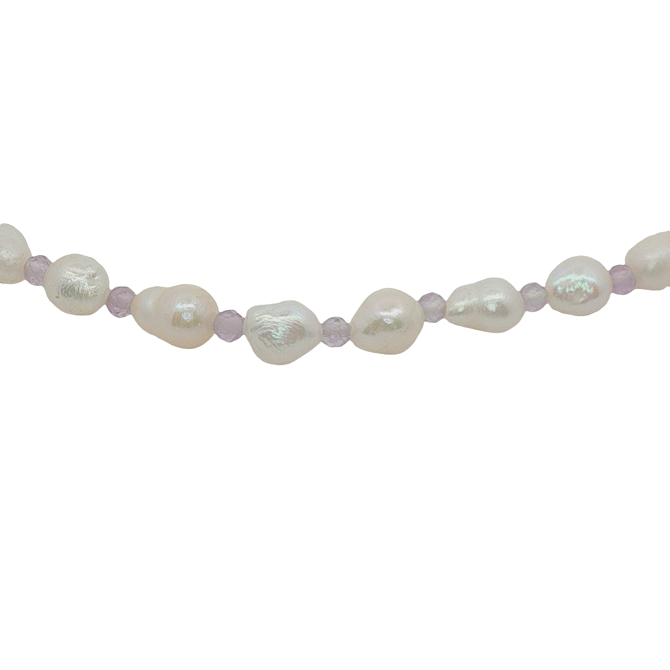 Chaine de cheville dorée perles de culture et améthyste