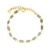 Bracelet doré labradorite rectangle