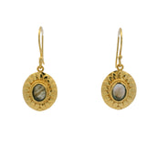 Boucles d'oreilles dorées soleil et labradorite