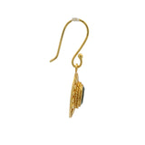 Boucles d'oreilles dorées soleil et labradorite