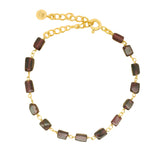 Bracelet doré grenat rectangle