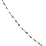 Collier doré chaine rosary en iolite avec améthyste au centre 42 cm