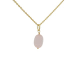 Collier doré quartz rose 42 cm