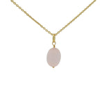 Collier doré quartz rose 42 cm