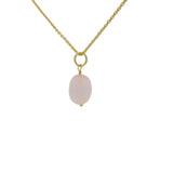 Collier doré quartz rose 42 cm