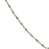 Collier doré chaine rosary en labradorite avec pierre de lune au centre