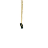 Collier doré trèfle facetté onyx noire