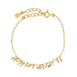 Bracelet doré avec pampilles en quartz fraise