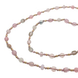 Collier doré mix perles roses pales et dorées 42 cm