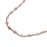 Collier doré mix perles roses pales et dorées 42 cm