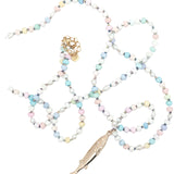 Collier poisson doré avec perles pastel et perles de culture 75 cm