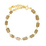 Bracelet doré quartz fumé rectangle