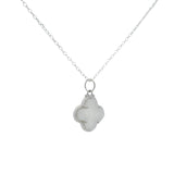 925 silver necklace with clover and natural stones