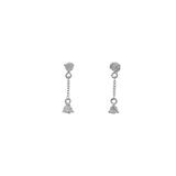 Boucles d'oreilles courtes en argent et zircons