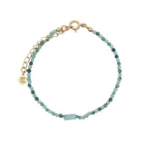 Bracelet doré en tourmaline bleue et apatite
