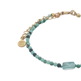 Bracelet doré en tourmaline bleue et apatite